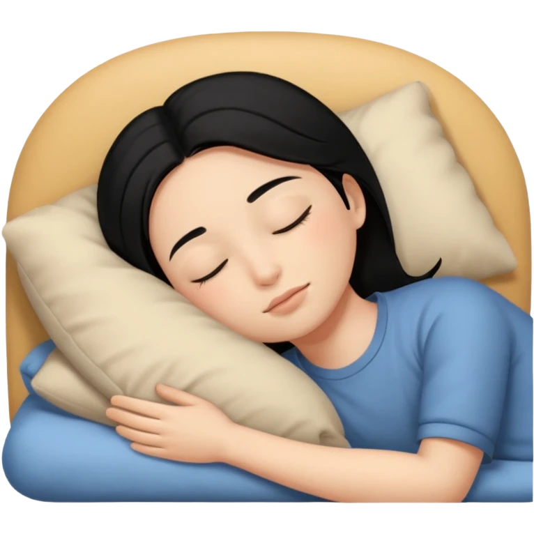 sleeping person With hair black He feels emoji