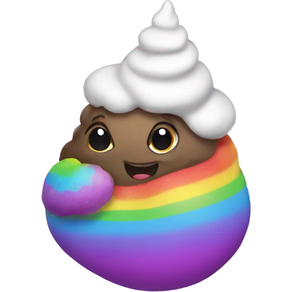 Unicorn rainbow poo emoji