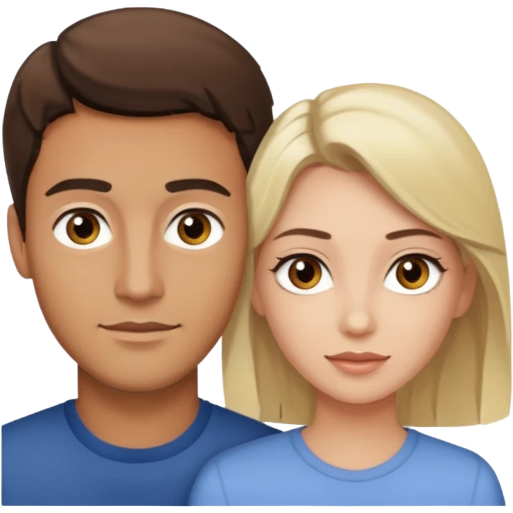 Light brown brunette man having sex with white blonde woman hazel eyes  emoji