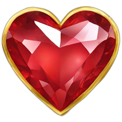 Red heart diamond with gold border emoji