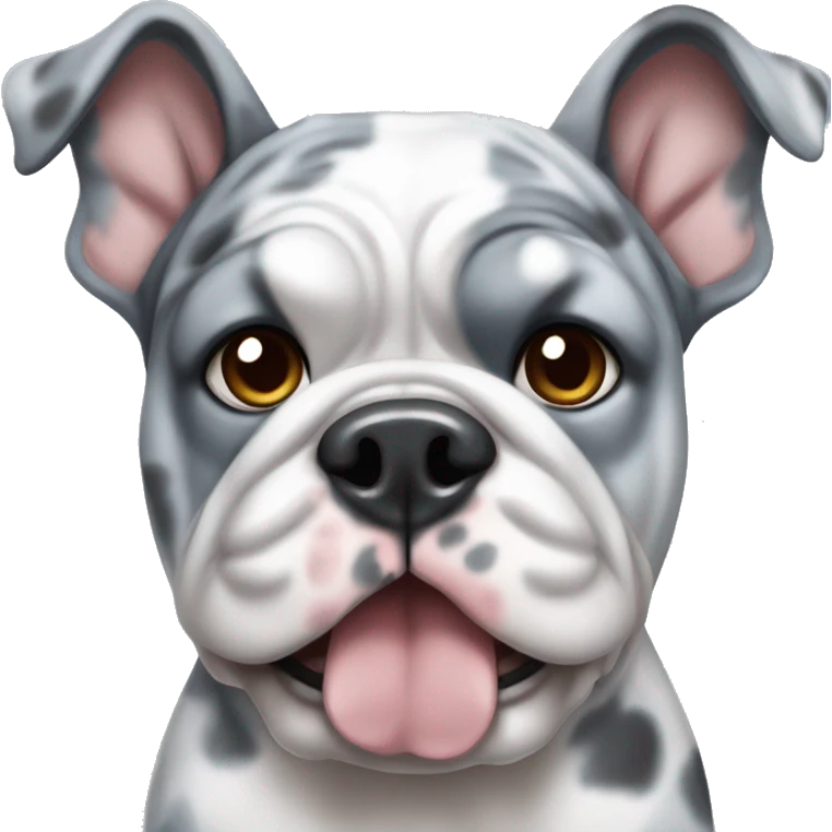 Blue Merle bulldog with bows emoji