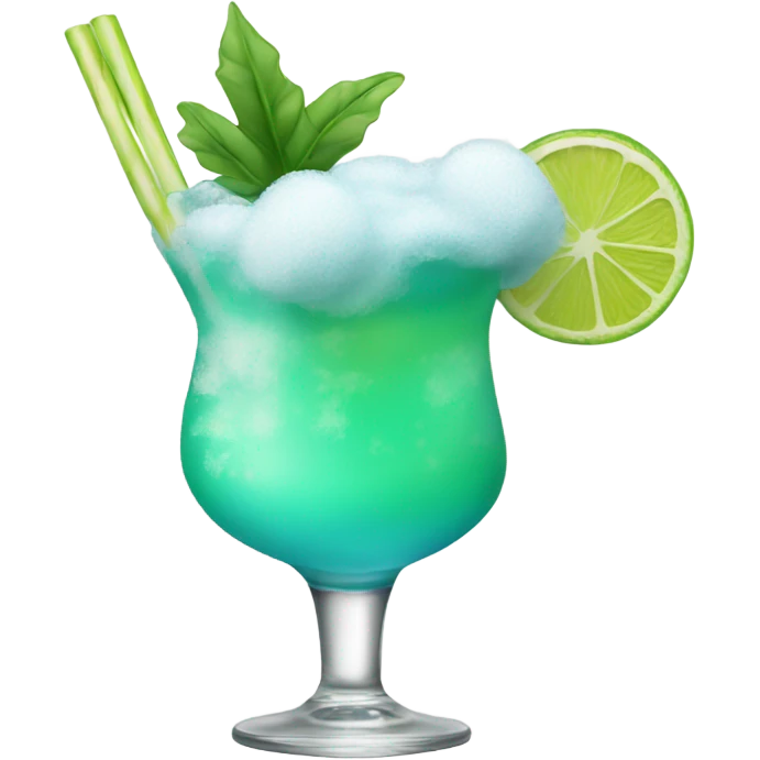 cocktail with sea foam emoji