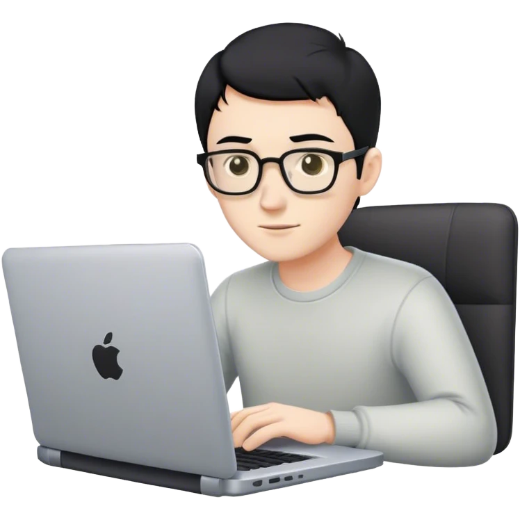 software engineer at laptop male short black hair pale emoji