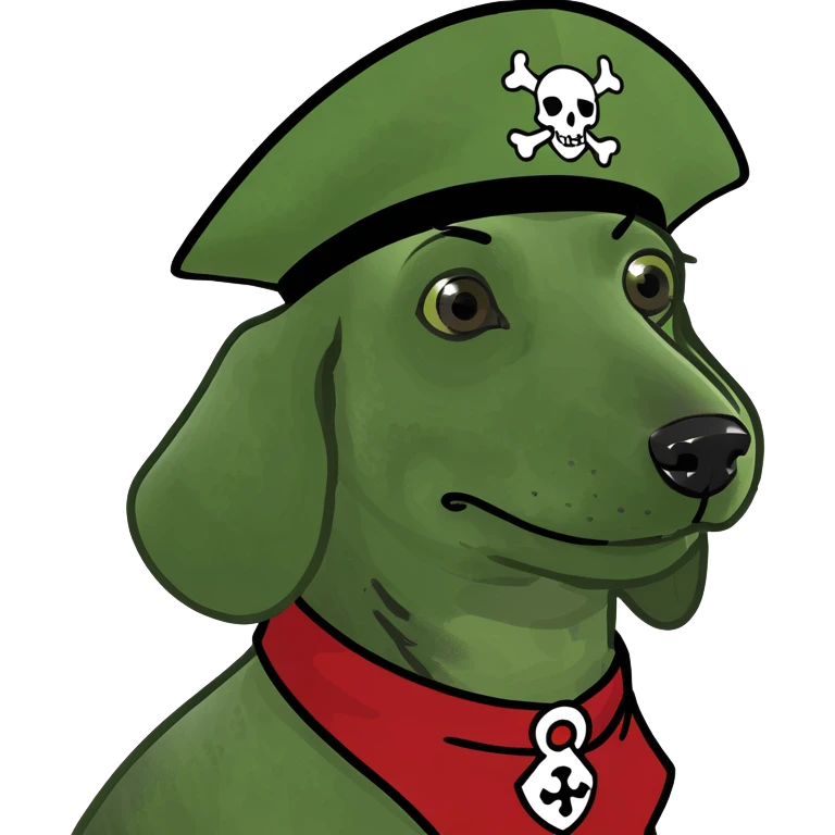 A dachshund that is a pirate emoji