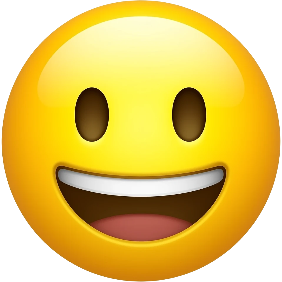apple style emoji of laughing but like yellow like an emoji on an apple iphone emoji