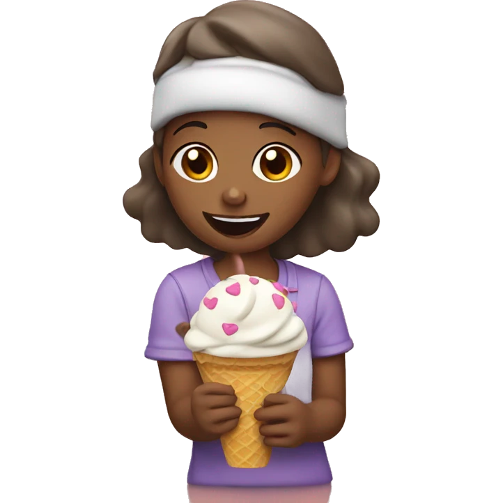 Girl eating icecream emoji