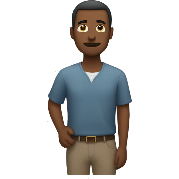 Calm man with palms in front of him facing down emoji
