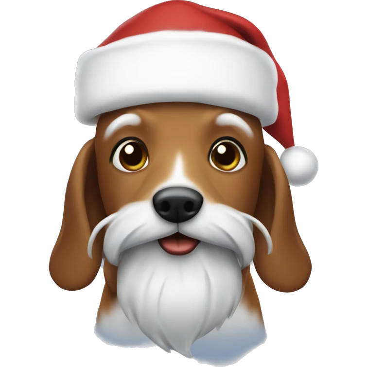 Santa with daschunds instead of reindeer emoji