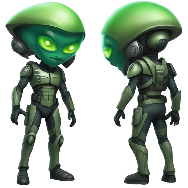 military alien green  emoji