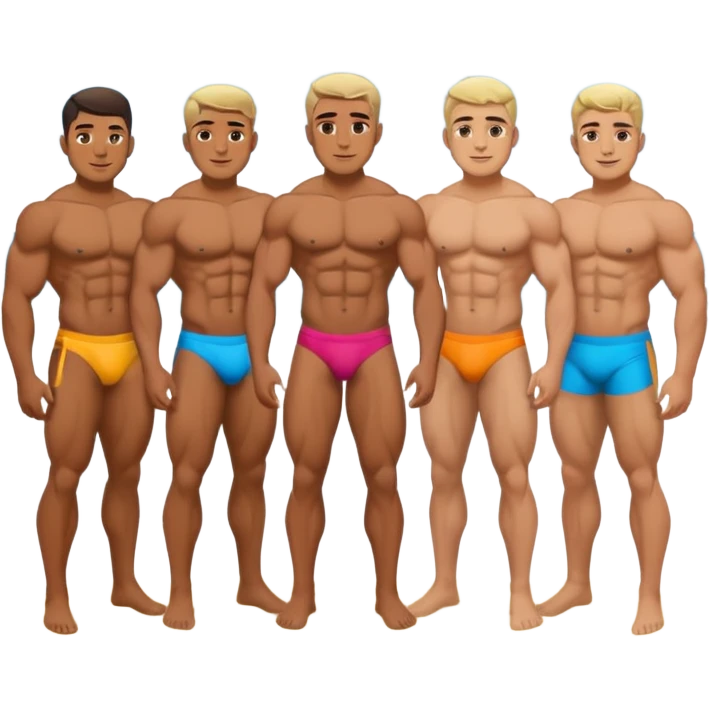 Gay men in thong with big butts emoji