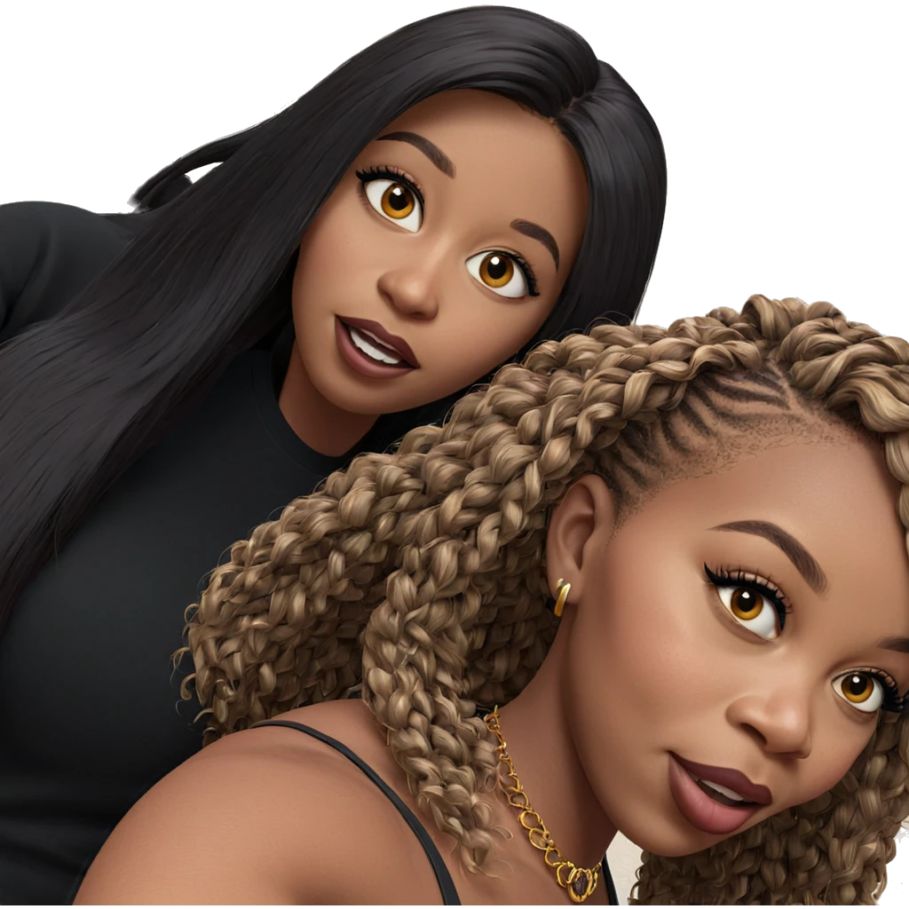 girls with striking features emoji