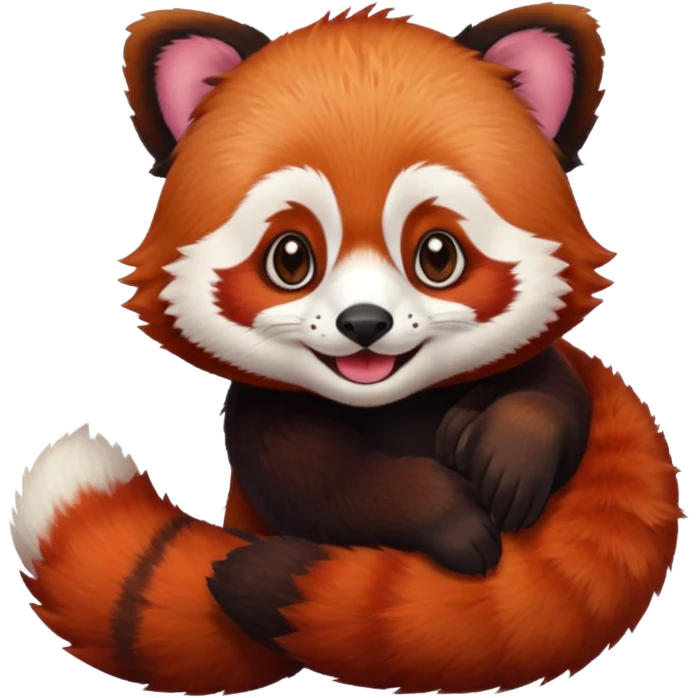 A red panda with no eyes and smiling emoji