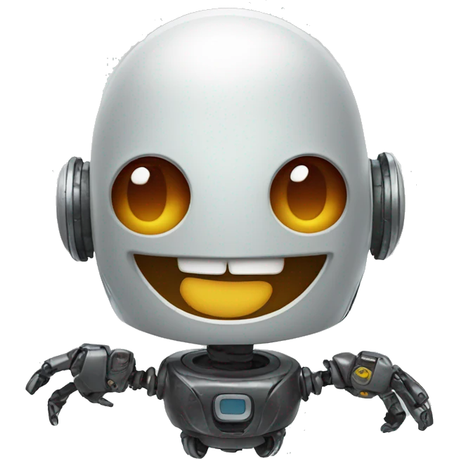 Laughing robot emoji