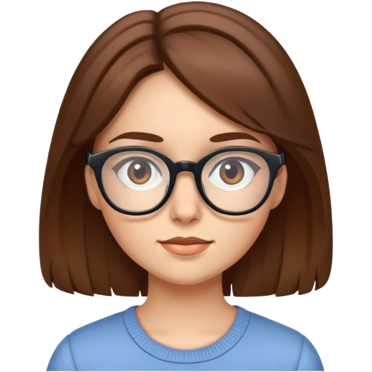 Girl with glasses and brown hair emoji