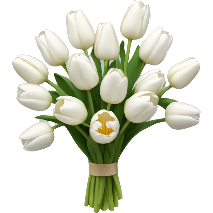 white tulip bouquet  emoji