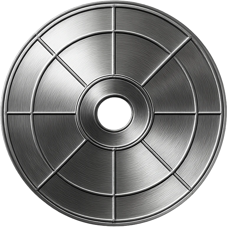 A minimalist CD disc with geometric pattern, glowing effect, blue color. emoji