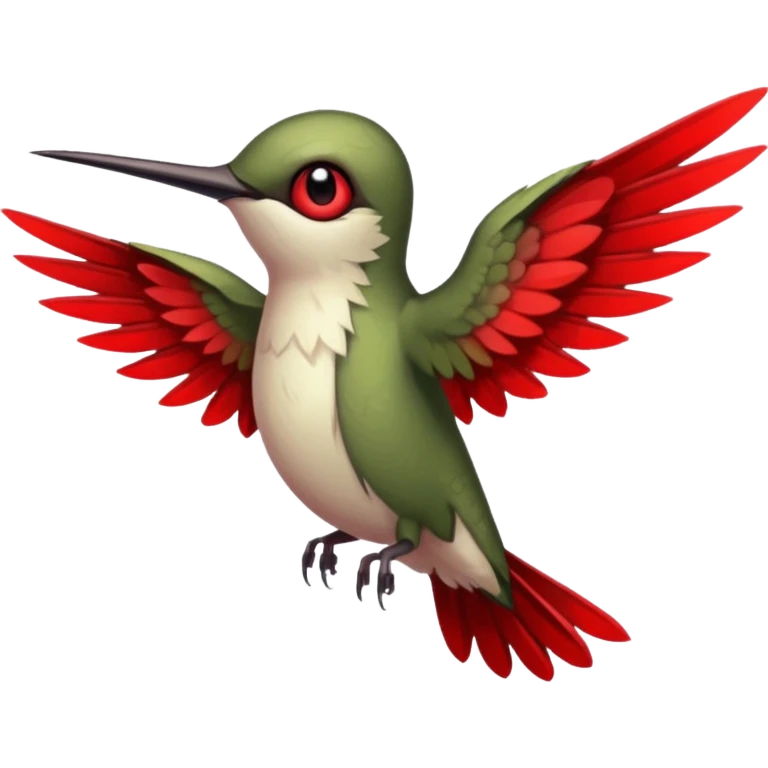 creppy demon like hummingbird with  creppy and very long wings  emoji