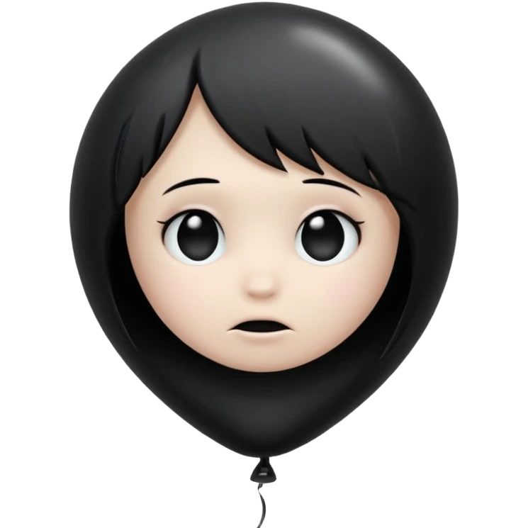 emo black balloon emoji