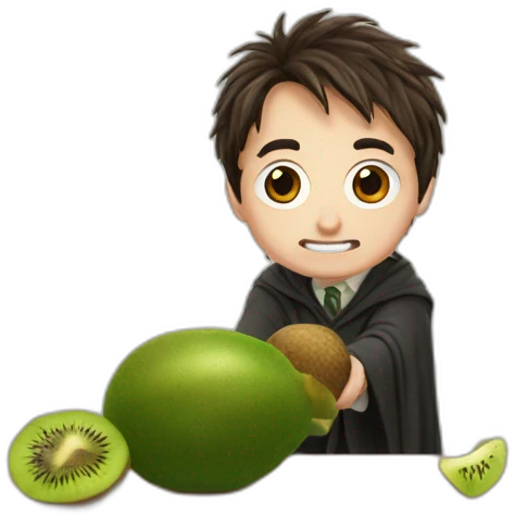 Harry potter qui mange un kiwi emoji