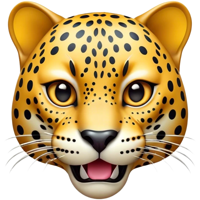 Cinematic Comical Jaguar Portrait Emoji, Head tilted dramatically with an exaggeratedly shocked expression, featuring a sleek, agile form with bold spotted patterns and wide, comically expressive eyes full of humorous disbelief, Simplified yet hilariously expressive features, highly detailed, glowing with a slightly sassy wild glow, high shine, dramatic yet playful, stylized with an air of quirky feline attitude, soft glowing outline, capturing the essence of a meme-worthy jaguar that appears ready to side-eye its way into viral fame instantly! emoji