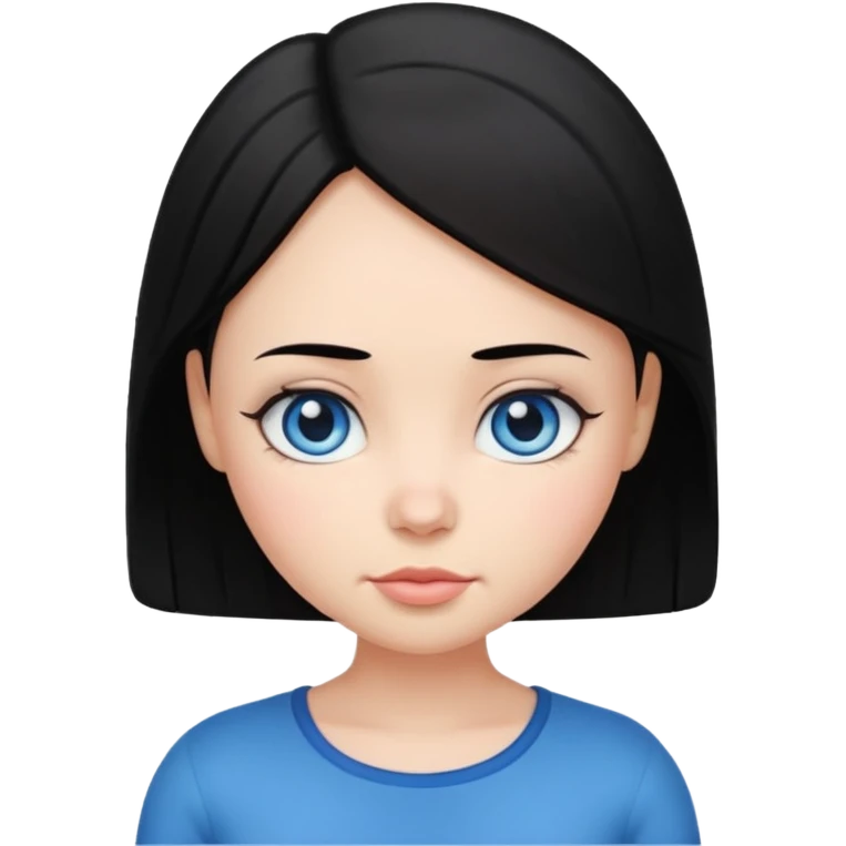 very big head and small body pro[ortion female cartoon emoji