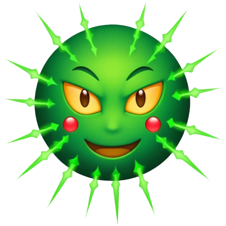 glowing green laser web, 3/4 angle, emoji style emoji