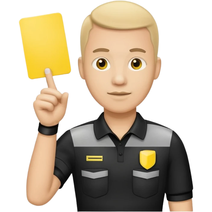 referee holding yellow card emoji