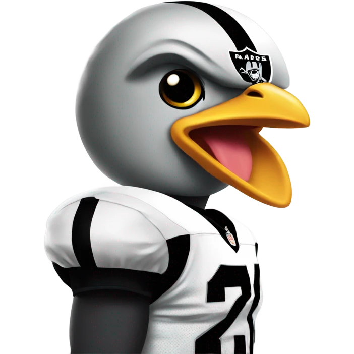 Chicken on a Raiders uniform emoji