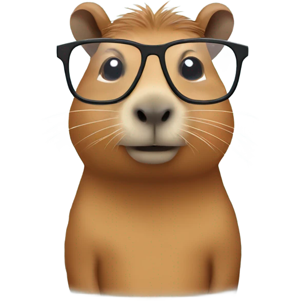 Capybara wearing glasses emoji