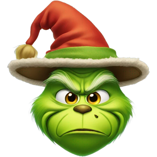 Grinch wearing a pilgrim hat emoji