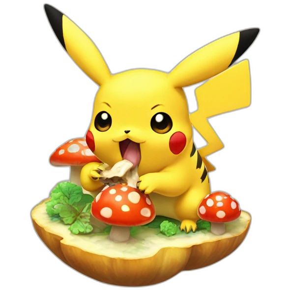 pikachu-eating-colorful-mushroom emoji