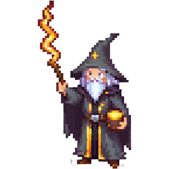 wizard casting lightning spell, heavy metal aesthetic, dark robes emoji