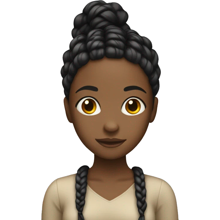 Black girl with black and blonde braids emoji