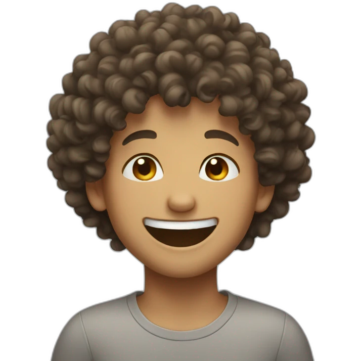 boy curly hair laughing emoji