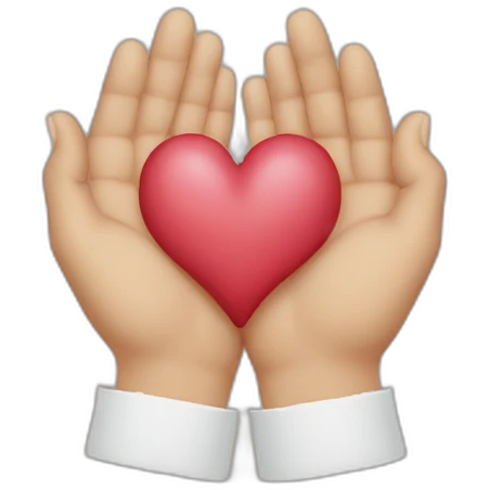 One half of Two hands making a heart emoji