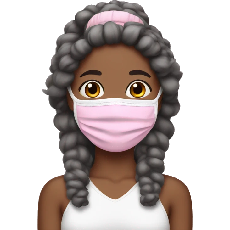 woman with a pink hydrating facemask and fluffy headband emoji