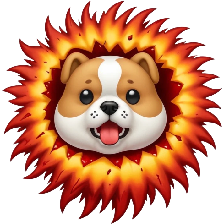 Dog exploding emoji