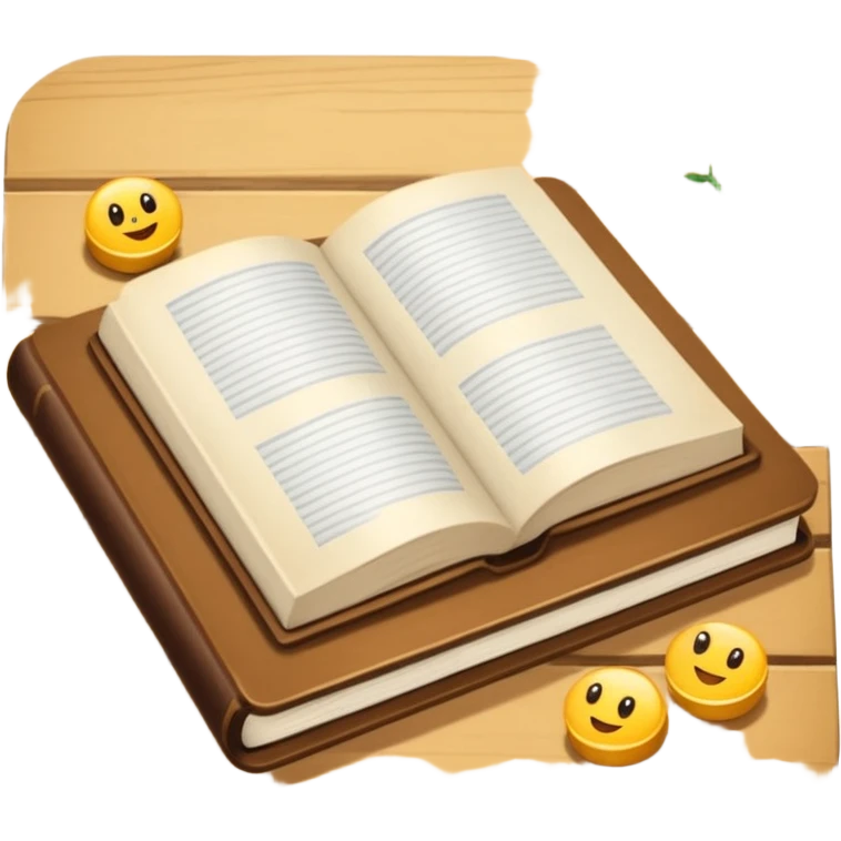 Lectura libro abierto marron emoji