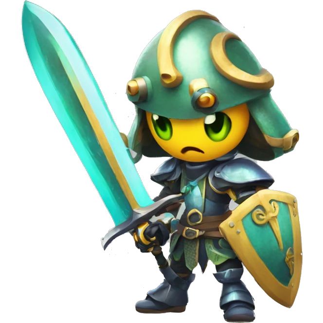 brave splatoon squid warrior with knights sword emoji