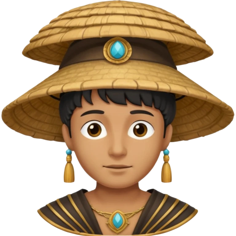 ancient roman conical hat, black, half body emoji