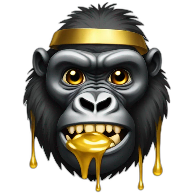 Gorilla wearing Golden drip emoji
