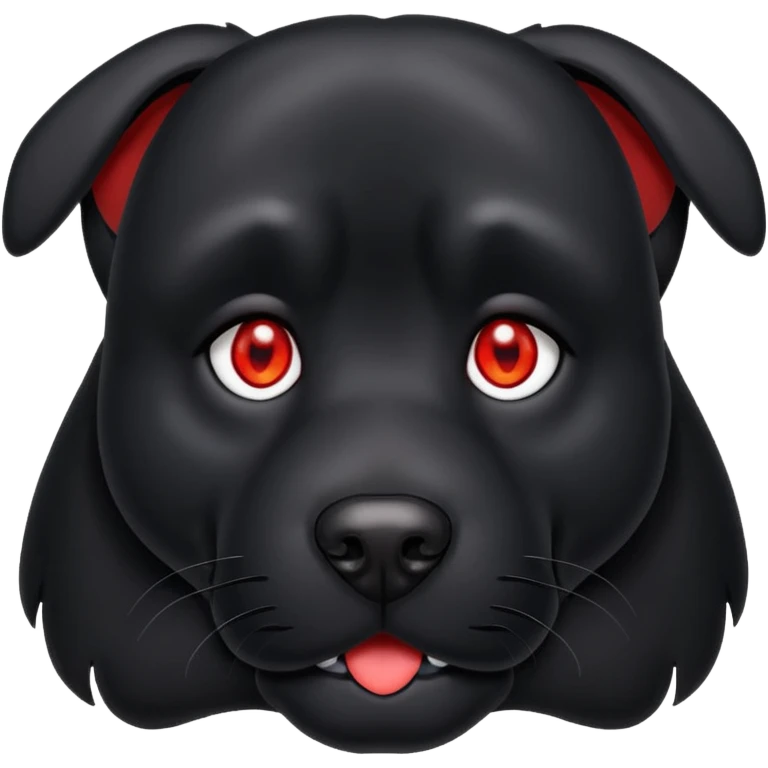 big red eyed black dog  emoji