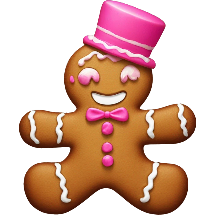 Gingerbread man with pink details emoji
