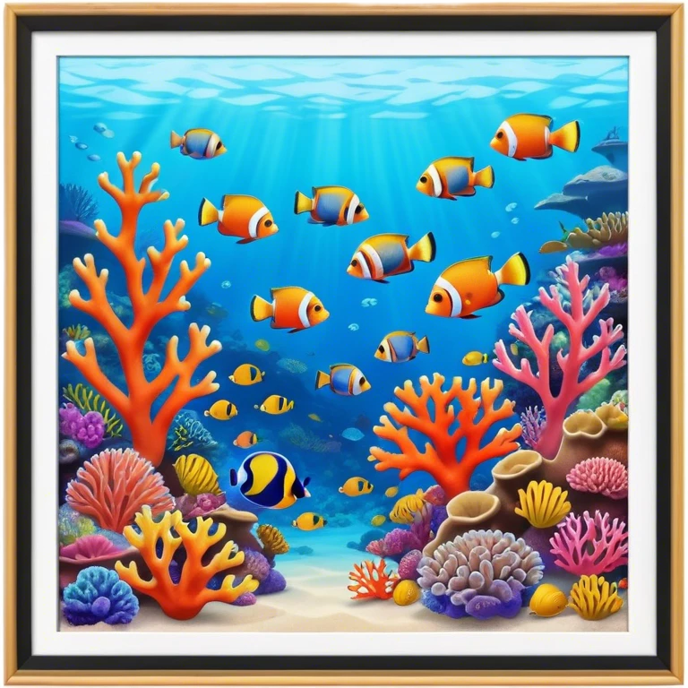 Great Barrier Reef Landmark Emoji – Featuring colorful coral formations and tropical fish. emoji