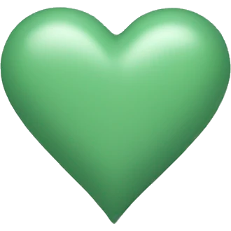 A sage green love heart emoji