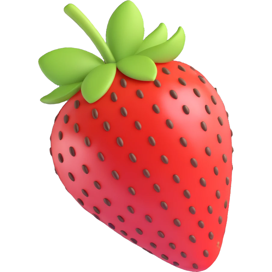 a strawberry covered in chocolate, 3D style, smooth and detailed emoji