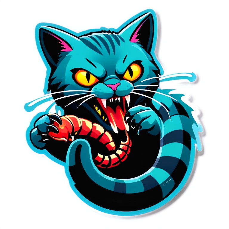 Cat eating scorpion emoji