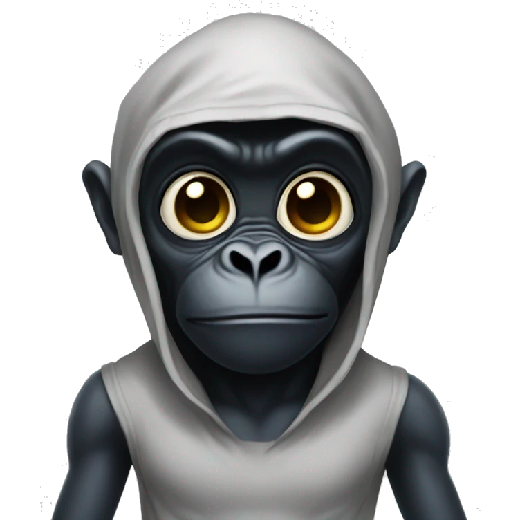 Alien gorillas big dark eyes emoji