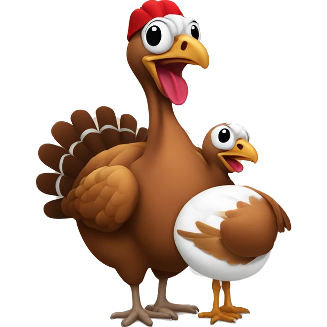 Turkey holding a baby emoji