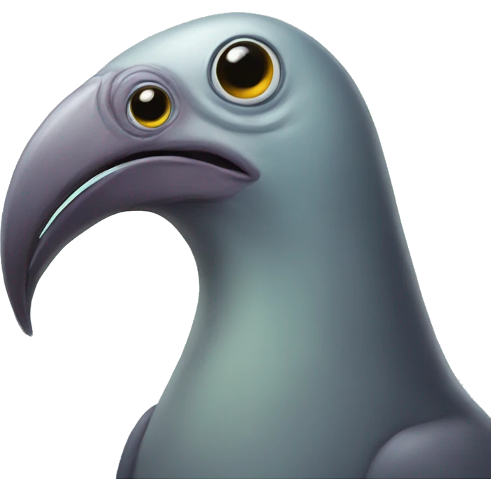 Bird with an alien head emoji